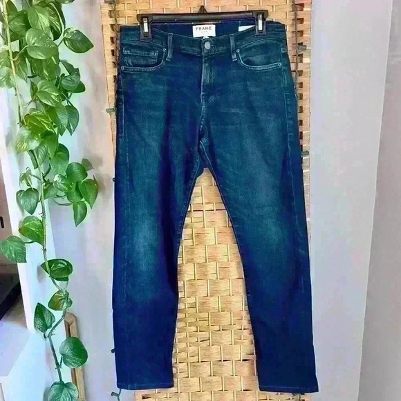 Frame L’Homme Slim Dark Wash Straight Leg Jeans - Picture 1 of 8